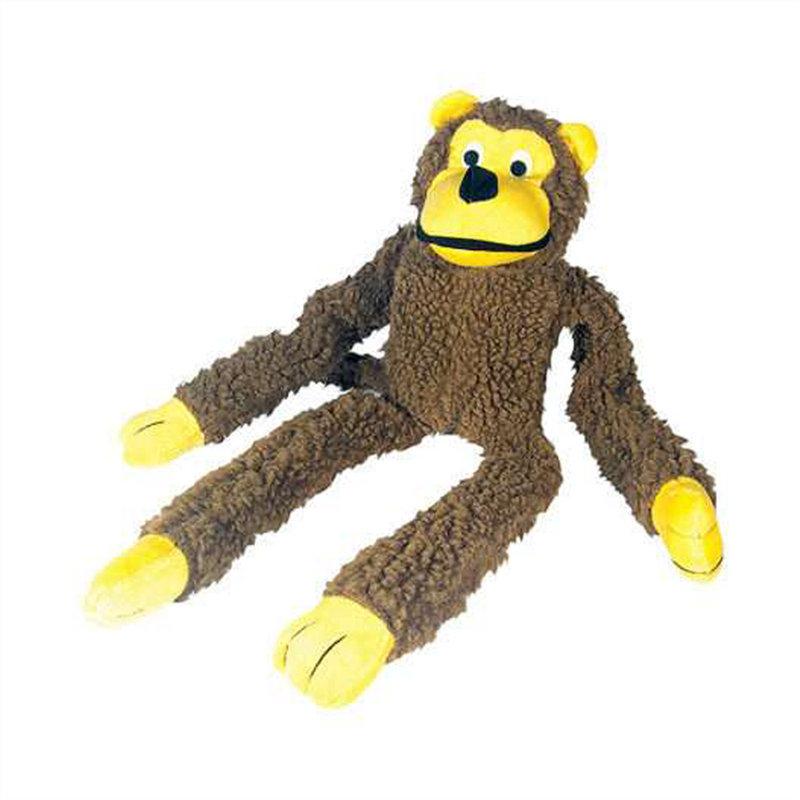 Brinquedo Macaquinho Pelúcia Mordedor Resistente Apito Cães 40cm Savana Pet + Brinde