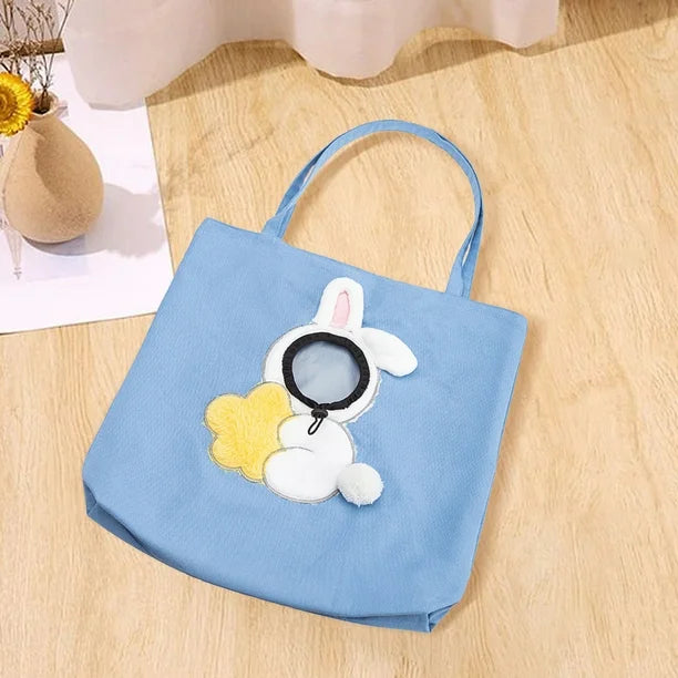Bolsa de Transporte para Pets com Alça de Ombro – Modelo Coelho Azul