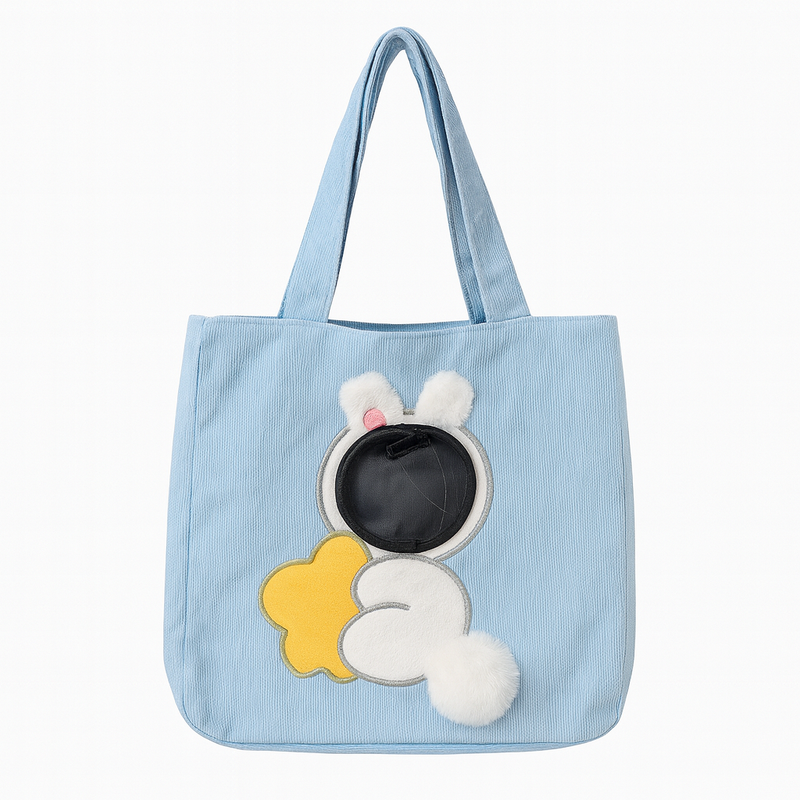 Bolsa de Transporte para Pets com Alça de Ombro – Modelo Coelho Azul
