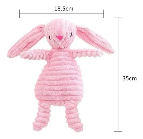 Brinquedo de Pelúcia Coelhinho Rosa para Pets – Macio, Resistente e com Apito