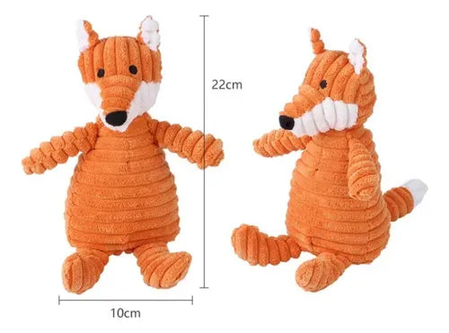 Brinquedo de Pelúcia Raposa para Pets – Macio, Resistente e com Apito