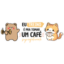 Caneca Kawaii Ursinho e Gato – Eu treino para tomar café